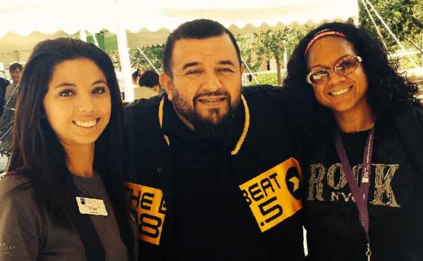 Tiffany on (left) and Melissa of the NVC PR Team, along with DJ Biggie Paul of 98.5 The Beat.
